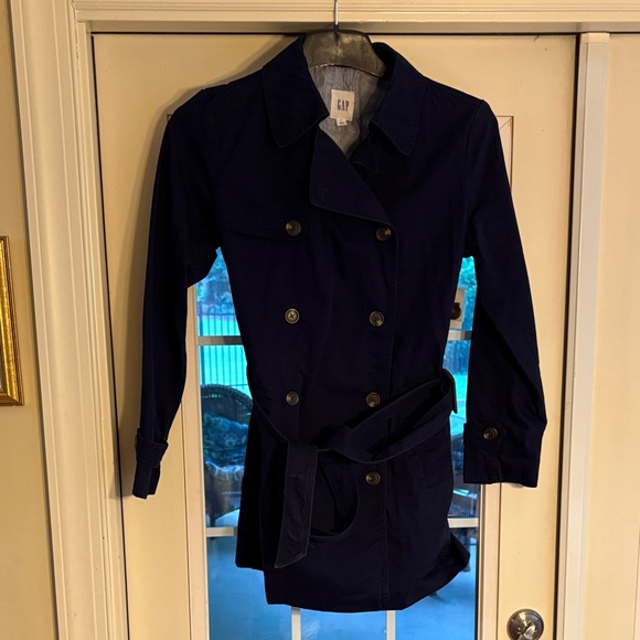 GAP Jackets & Blazers - GAP Women's Deep Blue Trench Coat